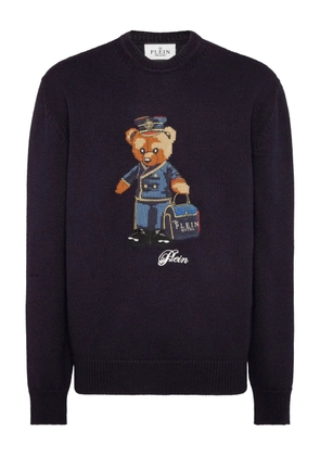 Philipp Plein Reception Teddy teddy bear-embroidered sweater - Blue