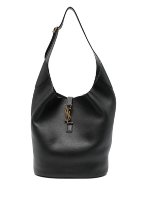 Saint Laurent logo-plaque shoulder bag - Black