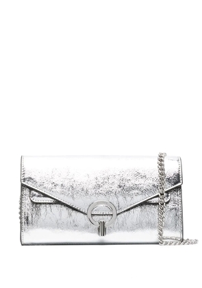 SANDRO Yza metallic clutch bag - Silver
