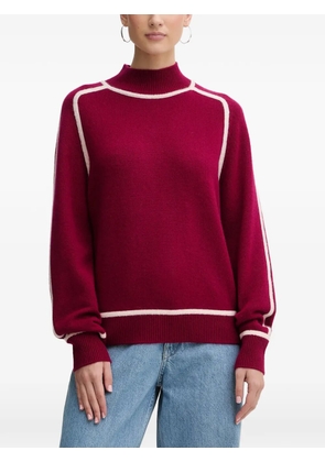FROM FUTURE contrast-trim roll-neck sweater - Red
