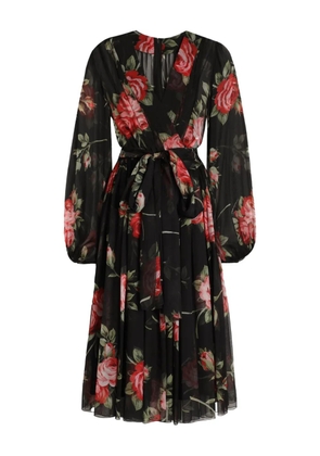 Dolce & Gabbana floral midi dress - Black