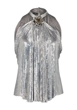 Rabanne flower-detailing top - Silver