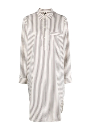 TEKLA striped organic-cotton nightshirt - Neutrals