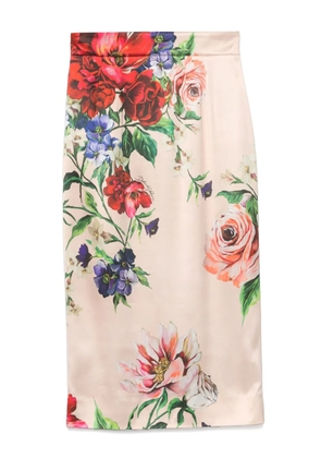 Dolce & Gabbana floral-print midi skirt - Pink