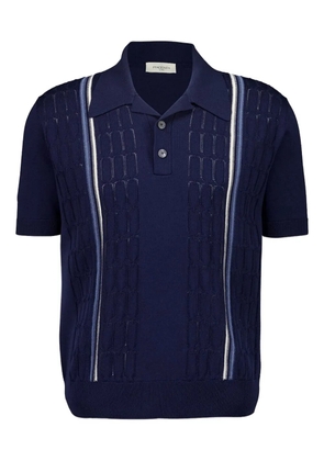 Piacenza Cashmere short-sleeve cotton polo shirt - Blue