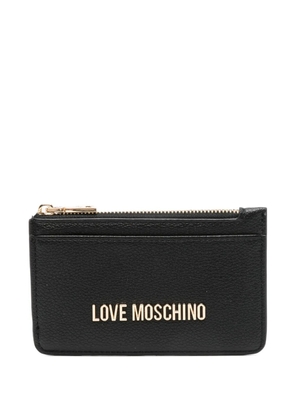 Love Moschino logo-plaque zip-fastening cardholder - Black