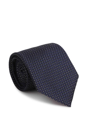 Zegna geometric-pattern silk tie - Blue