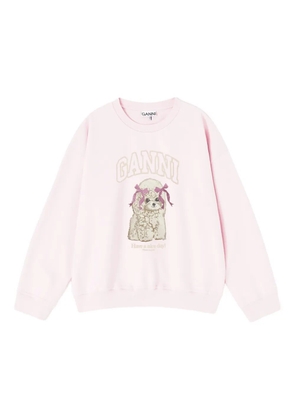 GANNI graphic-print sweatshirt - Pink