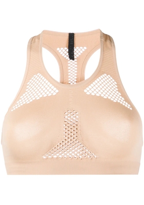 UNRAVEL PROJECT mesh insert sports bra - Neutrals