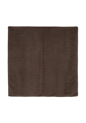 Moschino jacquard logo silk scarf - Brown