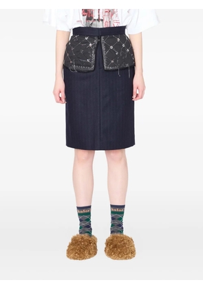 Kolor pinstripe midi skirt - Blue