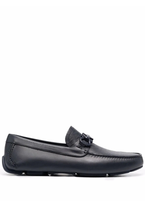 Ferragamo embossed-logo leather loafers - Blue