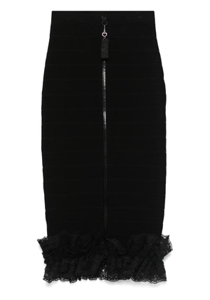 Self-Portrait x Christopher Kane ruffle knit midi skirt - Black