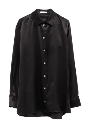 The Row long-sleeve silk shirt - Black