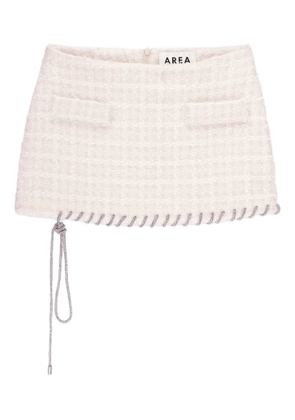 AREA tweed-texture mini skirt - Neutrals