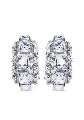 AREA small crystal hoops earrings - Silver