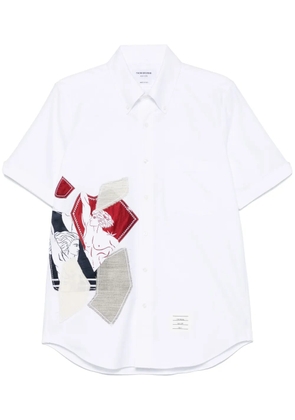 Thom Browne patchwork-detailed shirt - White