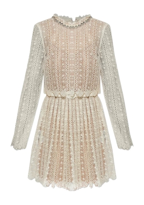 Self-Portrait lace embellished maxi dress - Neutrals