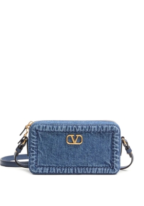 Valentino Garavani mini Alltime denim shoulder bag - Blue