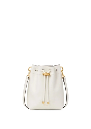 Jimmy Choo mini Cinch leather bucket bag - White