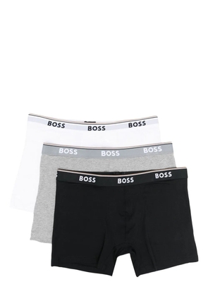 BOSS pack of three logo-waistband boxer briefs - Black