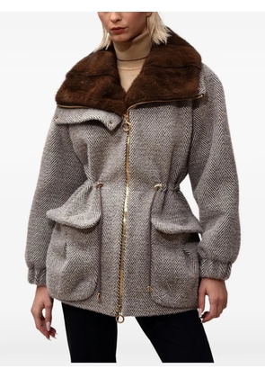 Poche Paris herringbone-pattern jacket - Brown