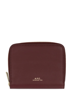A.P.C. zip leather wallet - Red