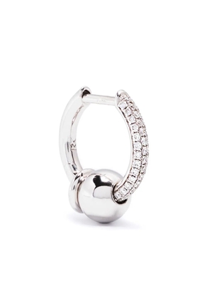 Rainbow K 14K white gold Piercing diamond huggie earring - Silver