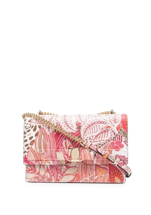 Ferragamo Vara floral-print leather satchel bag - Pink