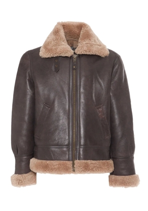 Schott Classic B-3 fur-collar leather jacket - Brown