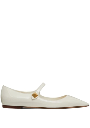 Valentino Garavani Tiptoe patent leather ballerinas - White