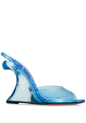 Aquazzura 105mm waves-print sculpted heeled sandals - Blue