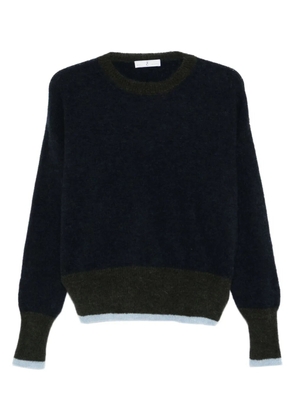 Why Ci crew-neck panelled sweater - Blue
