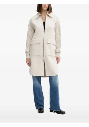 Desigual knit sleeve pocket coat - Neutrals