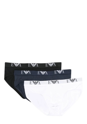 Emporio Armani logo-band set of three briefs - White