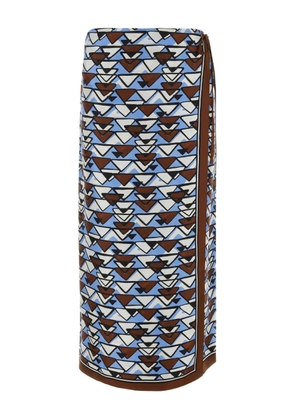 Prada geometric-print midi skirt - Brown