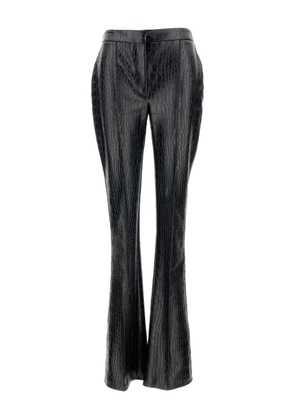 Elisabetta Franchi crocodile-effect high-waisted trousers - Black
