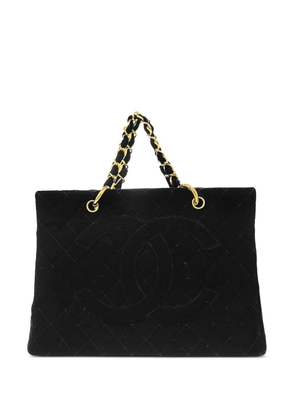 CHANEL Pre-Owned 1995 CC diamond-quilted tote bag - Black
