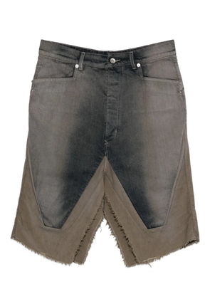 Rick Owens frayed denim skirt - Grey