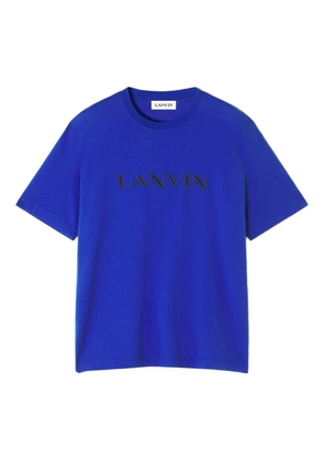 Lanvin logo-embroidered cotton T-shirt - Blue