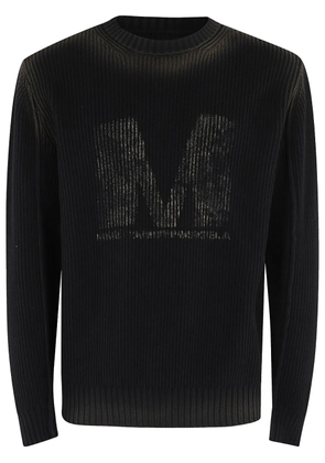 MM6 Maison Margiela logo-embroidered jumper - Black