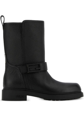 FENDI leather buckle boots - Black