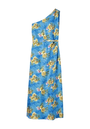 La DoubleJ Roy one-shoulder floral-print midi dress - Blue
