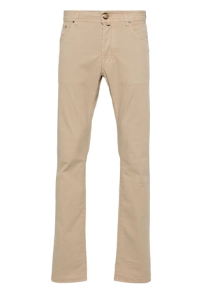 Jacob Cohën logo-embroidered straight trousers - Neutrals
