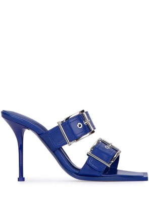 Alexander McQueen 100mm buckled leather sandals - Blue