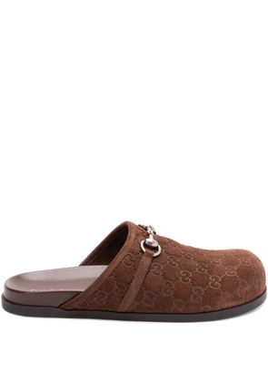 Gucci GG-debossed slides - Brown