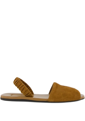 Miu Miu Ruches elastic-sling suede sandals - Brown