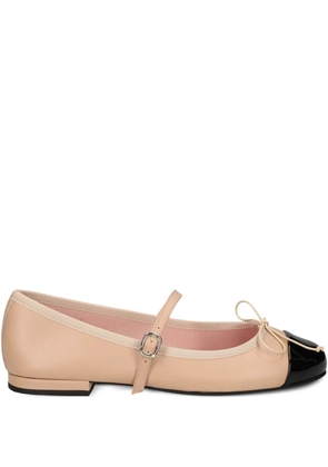 Pretty Ballerinas Irma cap-toe bow ballet flats - Neutrals