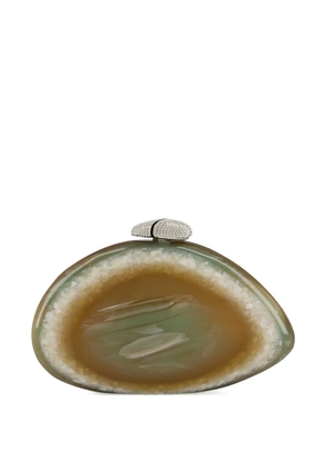 Benedetta Bruzziches Ariel geode-effect clutch bag - Neutrals