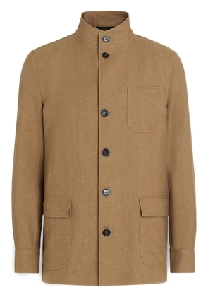 Zegna tailored linen-wool chore jacket - Brown